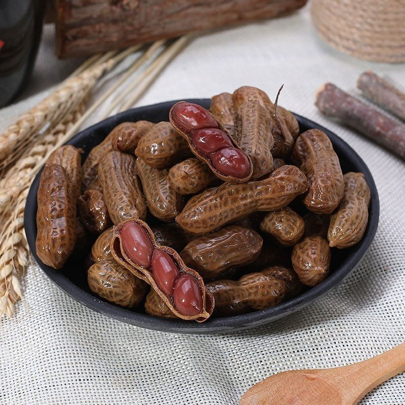 麦果果鲜汁卤花生五香味/香辣味208克x2袋带壳水煮花生卤味下酒菜