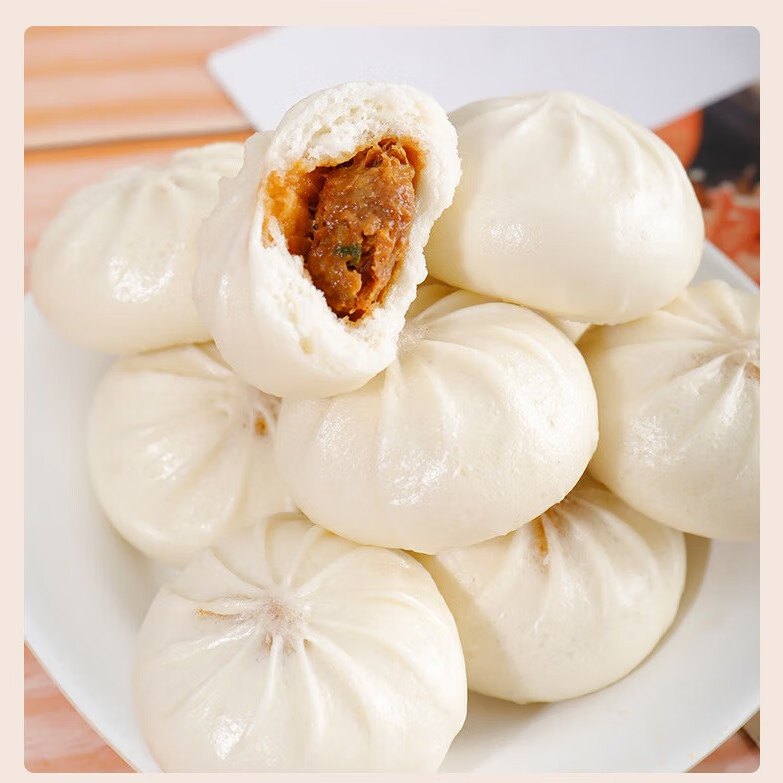 连福记2斤约52个鲜肉蒸煎小笼包即食早餐酱肉包子速冻食品 【2袋 共4斤约104个】鲜肉小笼包