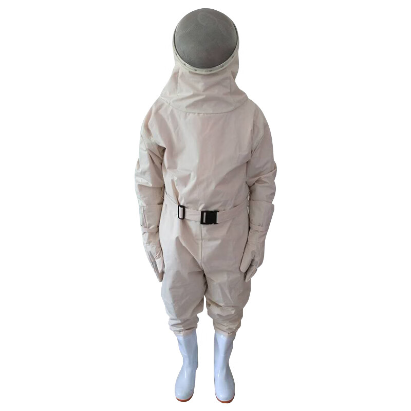 亿安隆 白色防蜂服 消防员连体防蜂服钢丝面网耐磨防穿刺防叮咬作业