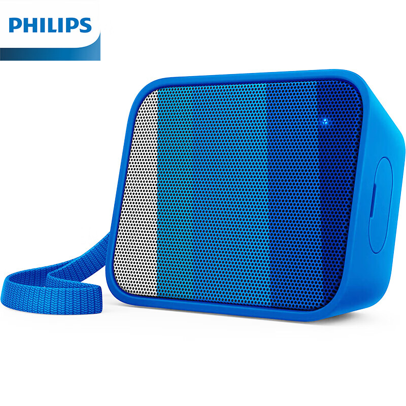 飞利浦（PHILIPS）蓝牙音箱BT110音乐魔盒无线音响便携迷你低音炮防水户外运动免提通话蓝色