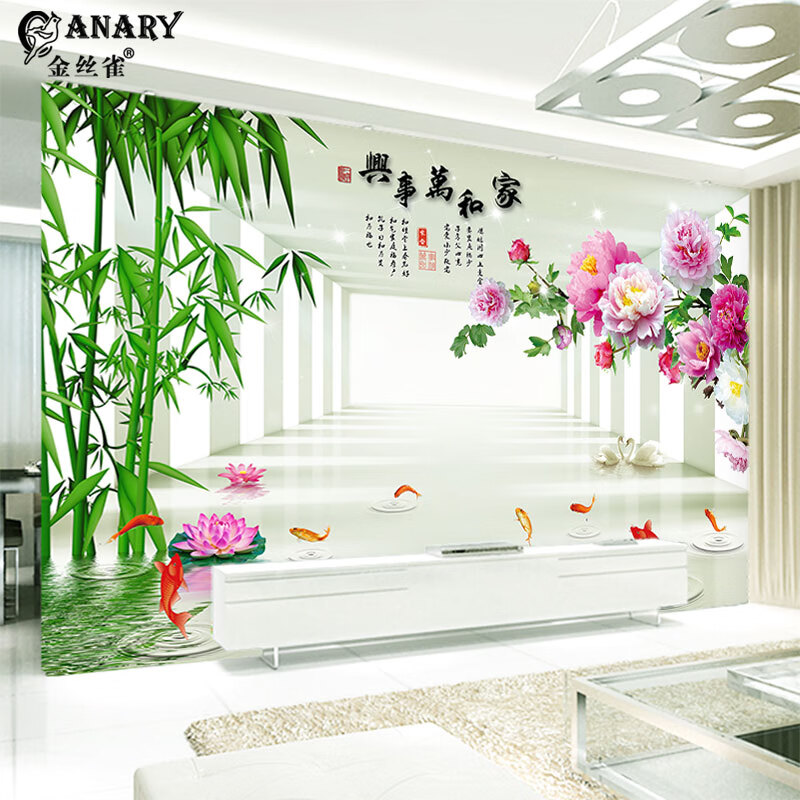 壁画简约墙壁纸五宫格壁布客厅电视墙凹凸无缝墙布影视墙 369539 18d