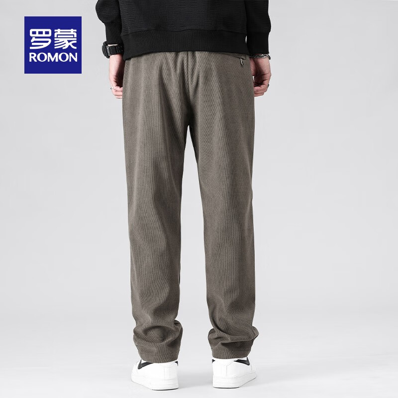 罗蒙（ROMON）灯芯绒宽松休闲裤男2023秋冬加厚抽绳腰保暖百搭直筒长裤子男裤 卡其（预售5天） 175高性价比高么？