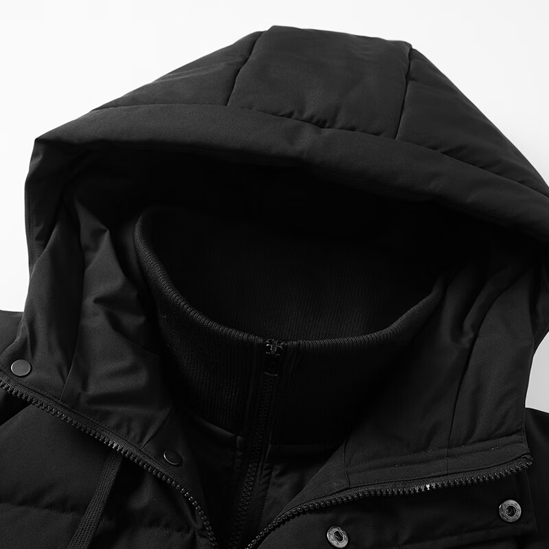 雪中飞新款男士连帽短款羽绒服日常百搭休闲舒适保暖抗寒纯色简约 燕麦色 L 175/92A
