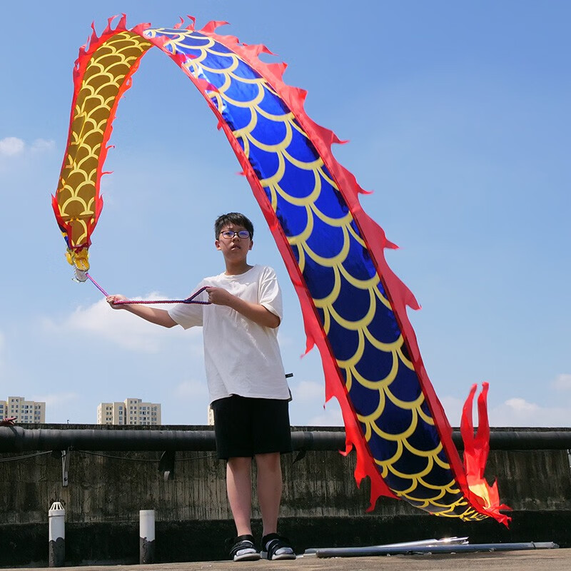 华铃舞龙带龙头彩带甩龙健身布龙全套道具耍龙中老年广场舞手龙舞