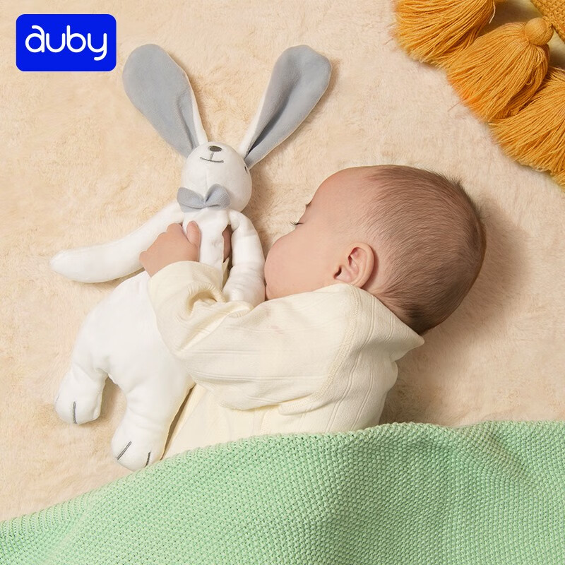 澳贝（auby）婴幼儿小兔安抚巾宝宝安抚玩偶手摇铃新生玩具声光礼盒新年礼物 兔子系列-哄睡兔安抚巾