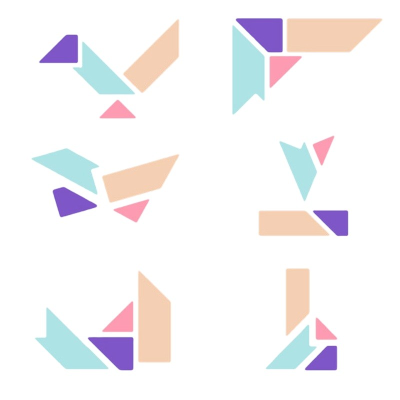 米米智玩米米智玩t字之谜四巧板儿童拼板游戏木质拼图男孩女孩礼物 t