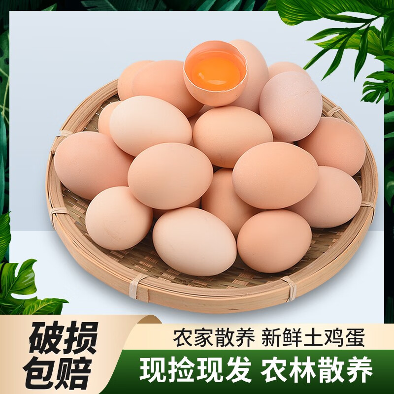新鲜土鸡蛋谷物柴鸡蛋农家散养鸡蛋生态散养土鸡蛋笨鸡蛋40克/枚 10枚 400g