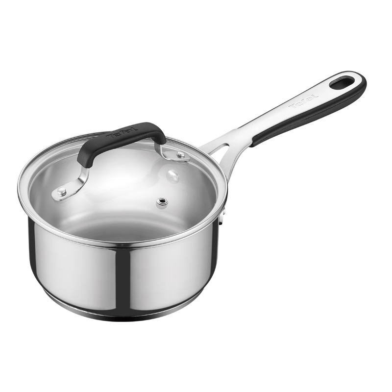 特福（Tefal）加厚316L不銹鋼奶鍋寶寶嬰兒輔食鍋 帶蒸籠小湯鍋煮面熱奶鍋煮奶 18cm