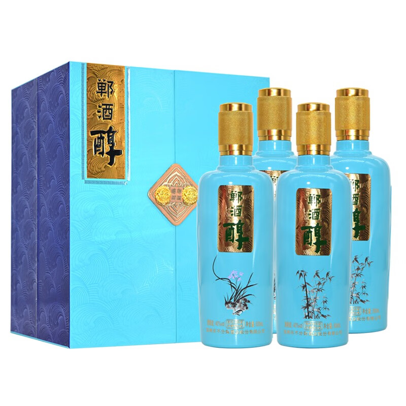 永不分梨酒 郸酒醇 松竹梅兰 40度浓香型白酒 整箱4瓶装 纯粮固态礼品