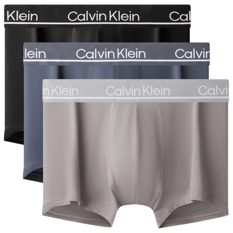 Calvin Klein內(nèi)衣【父親節(jié)禮物】男士三條裝ck輕薄高彈低腰平角內(nèi)褲男NP2752O 0NJ-太空黑/星空灰/大理石灰 3條 L