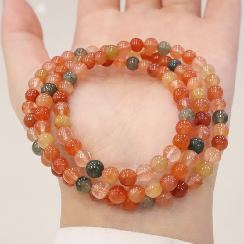 瓶凡自然三圈水晶手链福禄寿手串时尚个性diy水晶饰品手串天 三圈