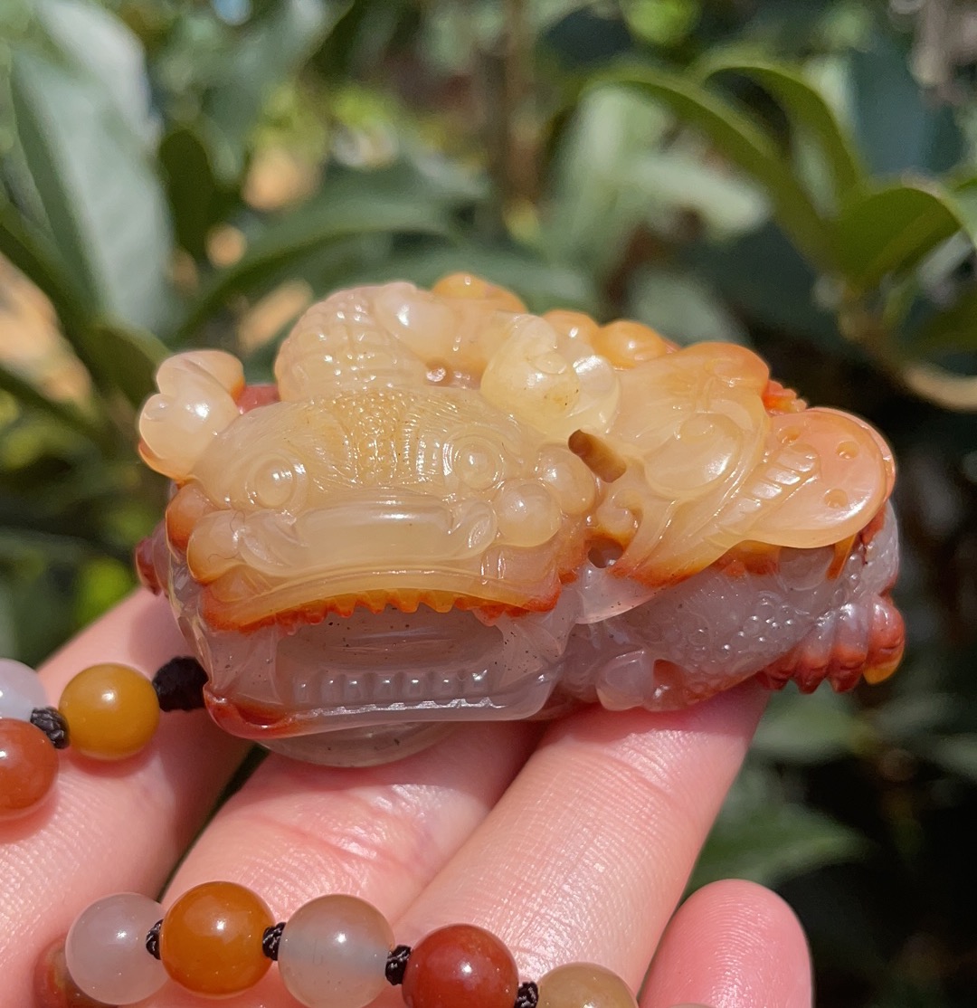 宝钰(k&k)黄龙玉福禄寿冰种金沙霸王貔貅吊坠手玩挂件证书新