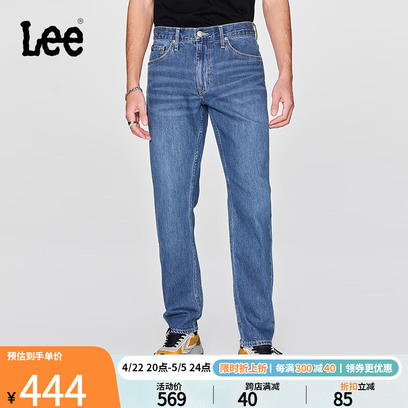 Lee24春夏新品726标准中腰直脚中浅蓝男牛仔裤潮LMB100726205-388 中浅蓝（裤长31） 34