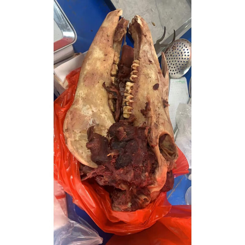 age)带皮驴头特大驴舌头驴脑眼睛驴脸拆骨肉真空 特大熟驴头15-20斤