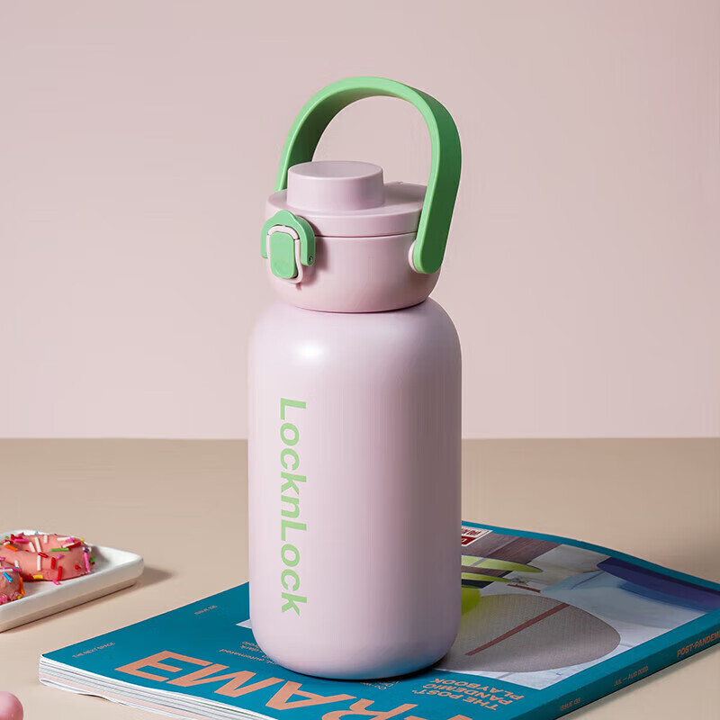 乐扣乐扣（LOCK&amp;LOCK）带吸管保温保冷运动杯1.1L户外旅行大容量保温杯LHC3332PIK粉色