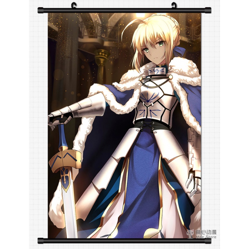 saber海报卷轴画fate saber fgo系列黑贞超大动漫海报