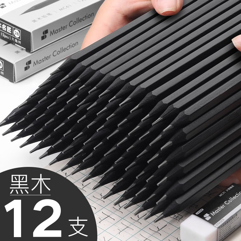 ��ľ(SUNWOOD) ����ϵ�� 12֧HB���Ǹ˺�ľǦ��/��ͼ/��д�� MC60