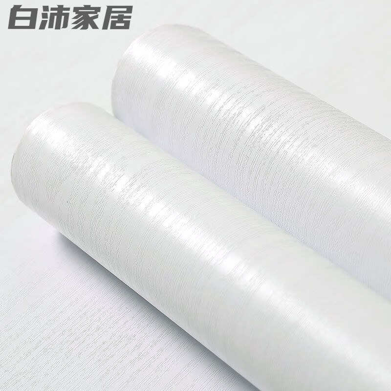 适用于 pvc自粘墙纸壁仿木纹衣柜橱柜家具木头门桌子翻新贴纸 白木 