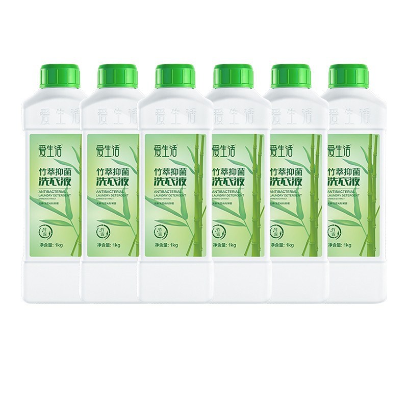 爱生活竹萃抑菌洗衣液 温和不伤手 家用手洗机洗去污去渍洗衣液 易漂洗 6kg
