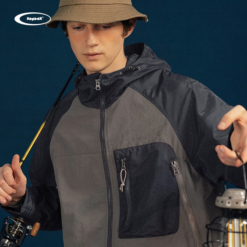 熊猫·本冲锋衣男Teflon三防面料户外防水山系撞色登山服夹克情侣外套 黑灰拼棕（有压胶） 2XL