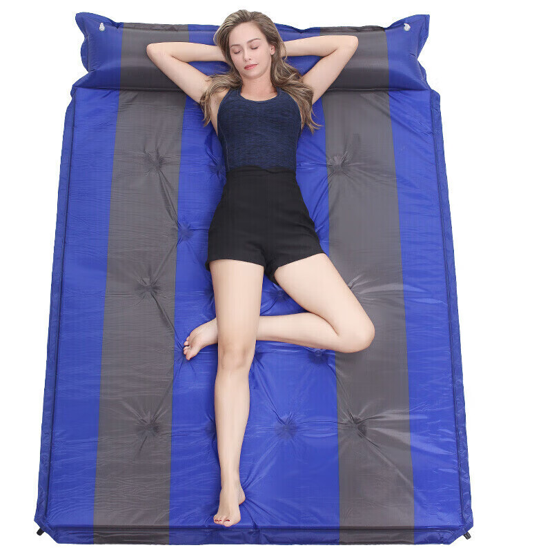北极狼（BeiJiLang）自动充气垫防潮垫气垫床加宽加厚充气垫帐篷防潮垫 充气床 蓝色