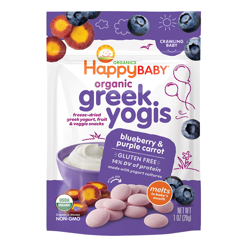PLUS会员：禧贝HappyBABY 希腊酸奶溶豆28g *4件 蓝莓 紫胡萝卜139.74元包邮（合34.94元/件）