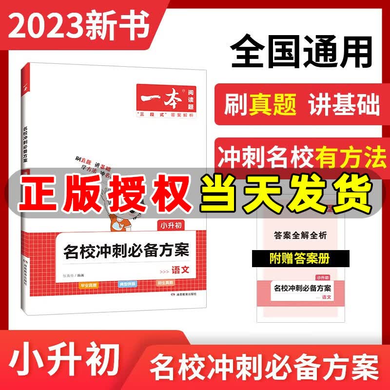 2023小升初语文一本名校冲刺方案语文 全国通用小学升初中六年级总复习考试真题资料练习册考点贯穿题组训练毕业真题典型例题
