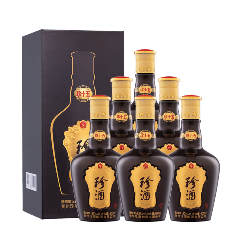 KWEICHOW ZHENJIU 珍酒 珍十五 53%vol 酱香型白酒 500ml*6瓶 整箱装