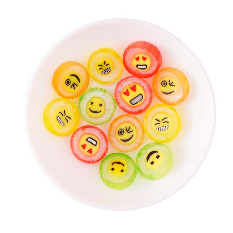 欧贤禾网红表情棒棒糖高颜值笑脸水果切片糖节日礼物零食散装小糖果