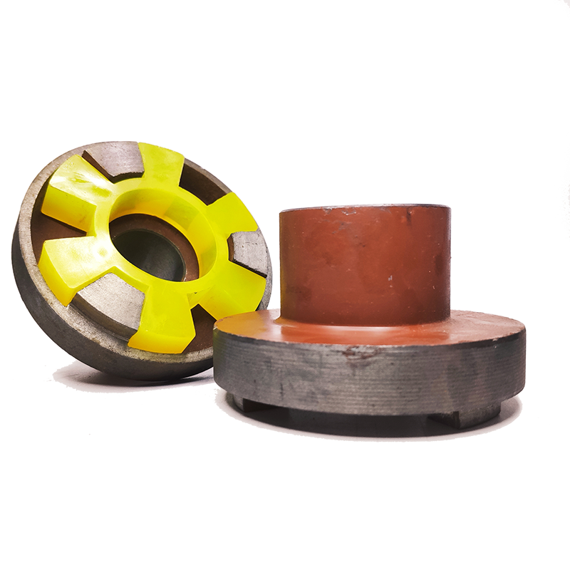 惠利得定制铸铁三爪联轴器靠背轮 万向节水泵连接轮 六角梅花垫弹性联