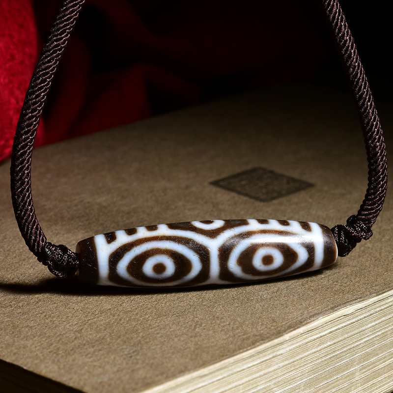 慈灵阁藏传六眼天珠西藏真品至纯老料六眼天珠玛瑙项链男女老天珠吊坠