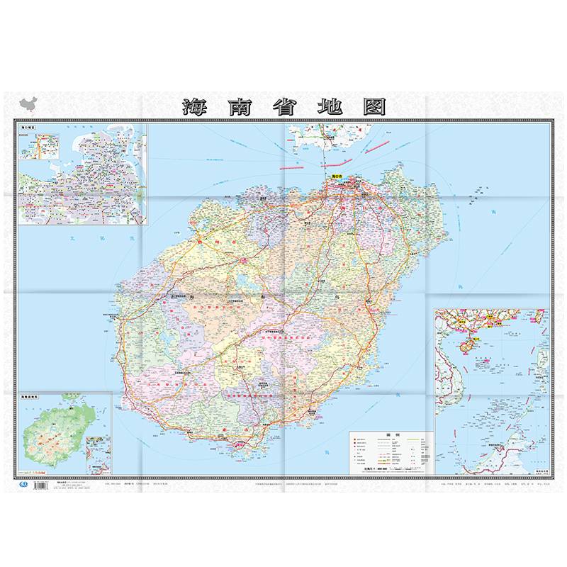 海南地图海南省地图贴图2021年新版海口市城区图市区图分省地图地形图