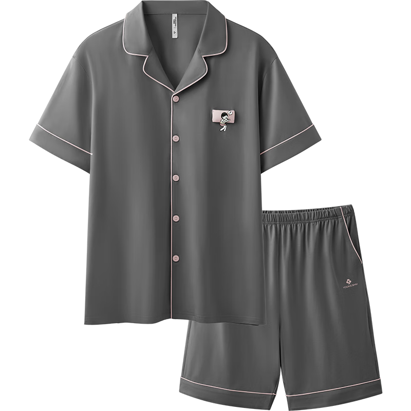 有棵树【成毅同款】植物停螨衣睡衣男夏季抑螨抗菌纯棉短情侣家居服套装