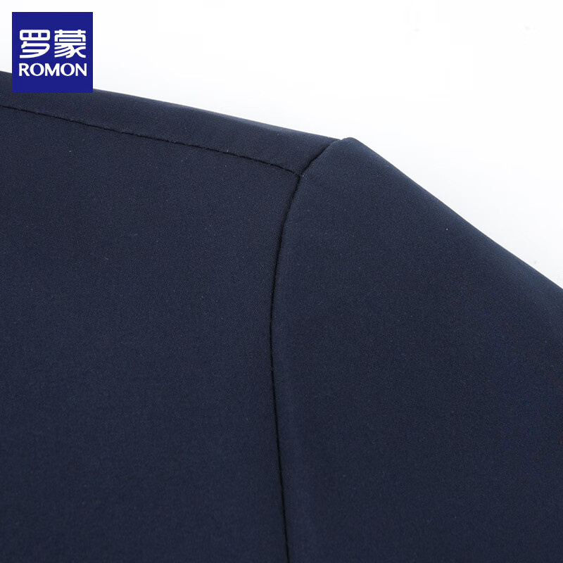 罗蒙（ROMON）夹克男立领秋冬季新款保暖中青年加棉行政男士茄克衫男装上衣2388 藏青加棉 175