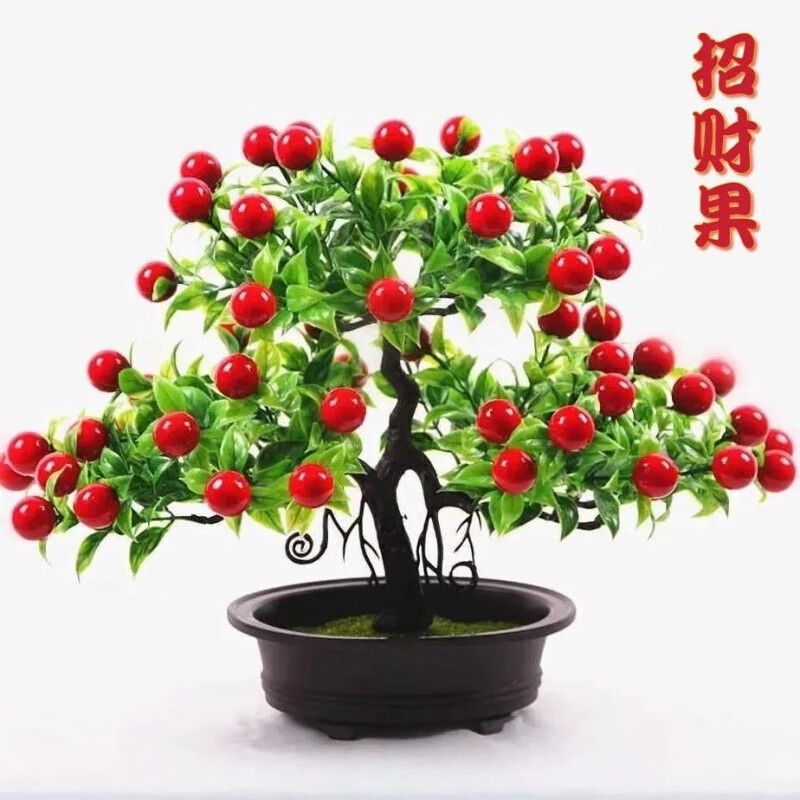 【精选】吉祥果仿真花幸运发财果客厅餐桌花艺盆栽电视柜玄关新年 大五福果