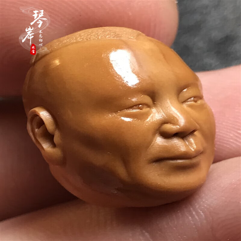 灿典candian核雕头像橄榄核雕刻郭老师橄榄胡雕刻于老师落款证书相声