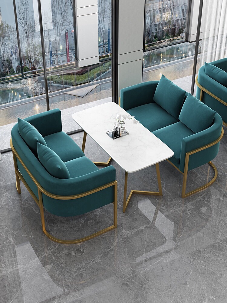 中秋礼 卡座沙发北欧咖啡厅双人休闲现代轻奢售楼部酒店洽谈接待桌椅