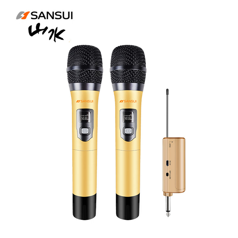 山水(sansui)无线话筒麦克风通用专业k歌一拖二家用户外动圈u段可调频