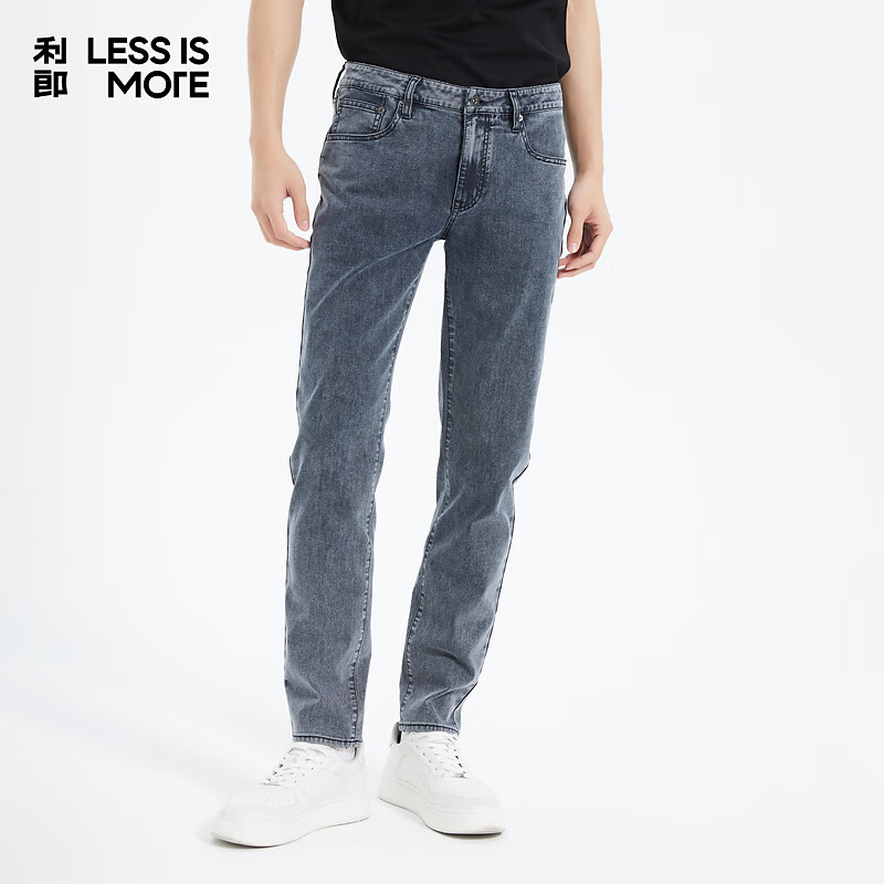利郎轻时尚男裤【轻薄透气】牛仔裤男弹力易打理通勤休闲长裤 深蓝黑 32 (175/82A)
