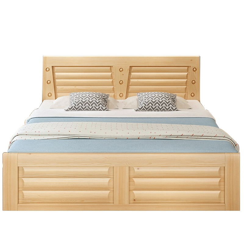 十亿客 实木床现代简约1.5米主卧双人床家用1.8米经济型工厂直销单人床架 加厚铺板床【送货上楼】 1500mm*2000mm  框架结构