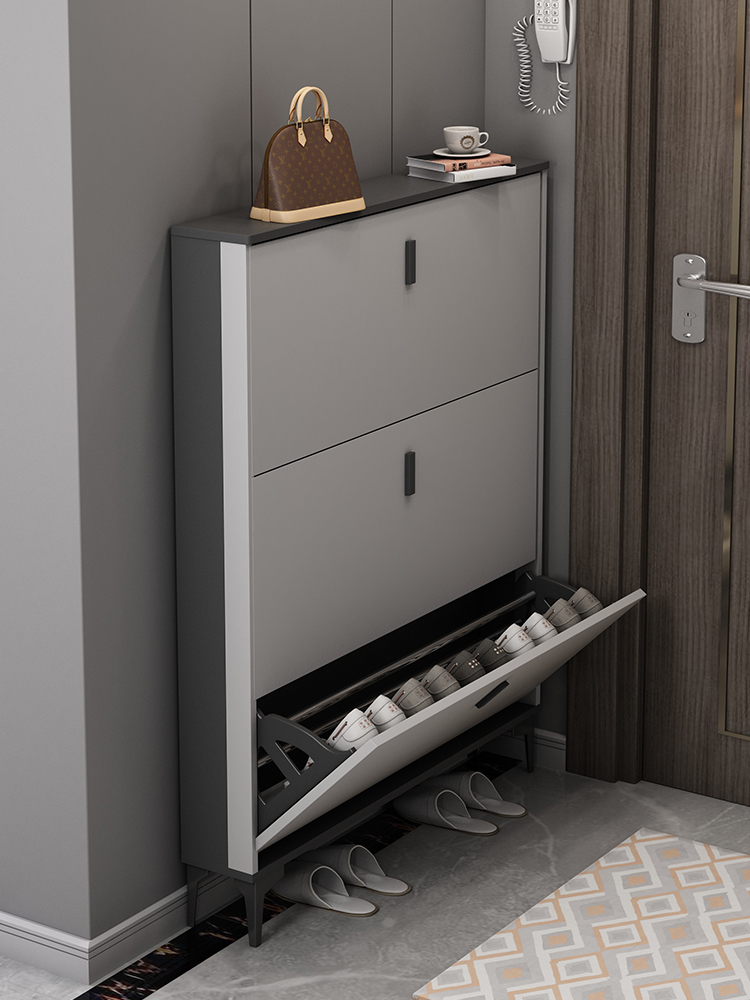 香复居亭意式款鞋柜家用门口门外大容量翻斗式玄关柜简约现代小窄鞋架