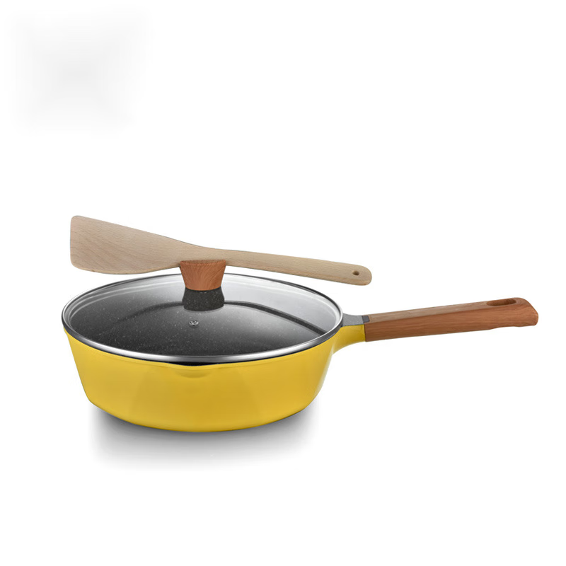 著享 钻石煎炒锅麦饭石压铸控温煎锅电磁炉通用 28cm