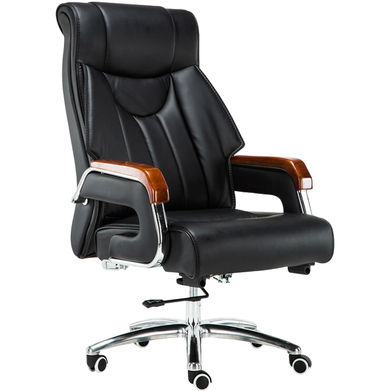 安美诚可躺老板椅家用现代简约升降老板椅旋转靠背职员椅办公椅西皮黑色老板椅