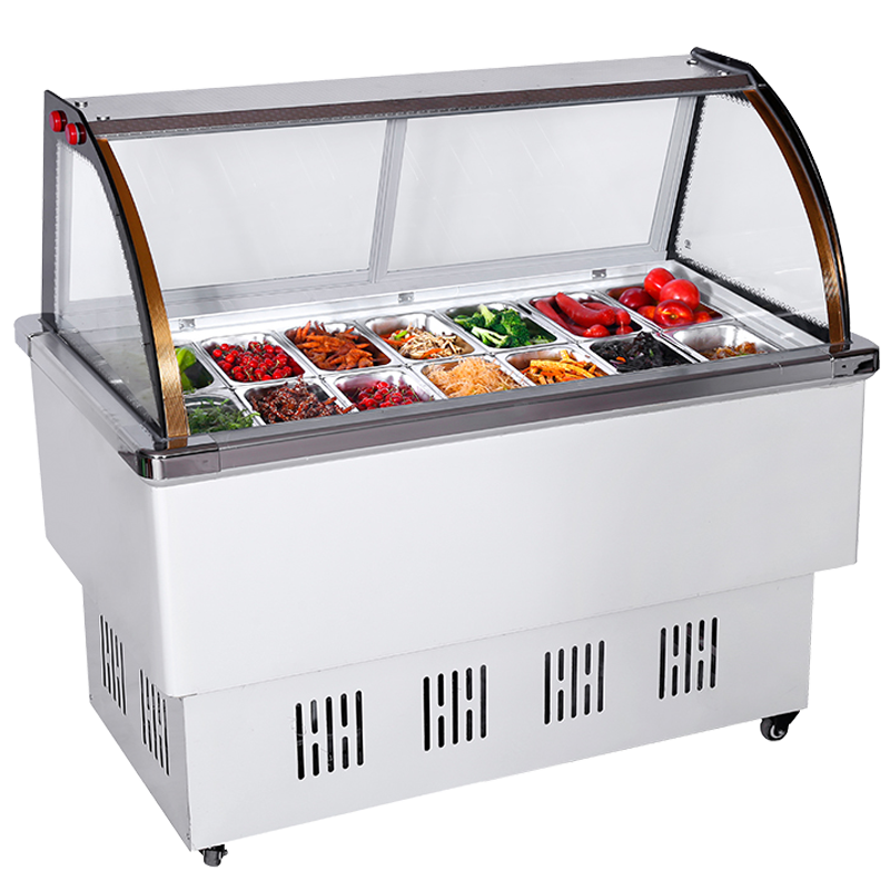 冰美淇乐 冰粥柜 冰粉柜 水果捞清补凉展示冷柜 熟食凉菜保鲜柜展示柜 14盒弧形款