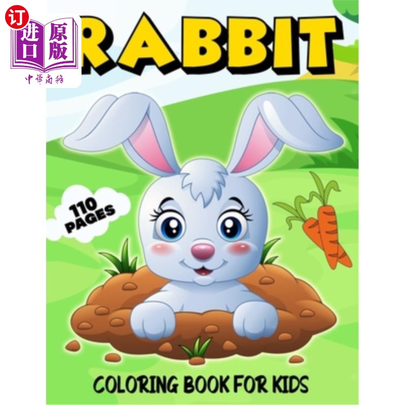 海外直订rabbit coloring book for kids: over 50 cute coloring and