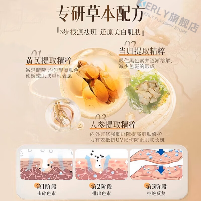 KERLY薇诗澜祛斑面霜去黄提亮肤色净瑕美白修护淡化色斑美白正品 【体验装】1瓶装 官方直售