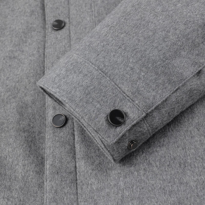 MAYOR男装 桑蚕丝山羊绒混纺灰色衬衫外套式白鹅绒羽绒服 灰色 170/92A