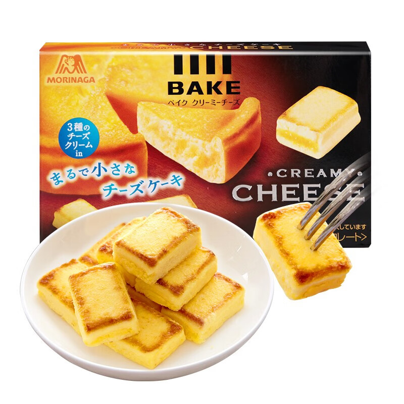 森永（Morinaga）芝士小方日本进口奶酪芝士夹心饼干儿童食品休闲零食生日礼物 【冰袋保鲜】芝士小方 38g*3盒