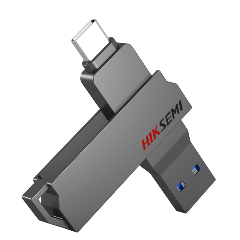 海康威视 X307C USB 3.1 U盘 灰色 256GB USB-A/Type-C双口