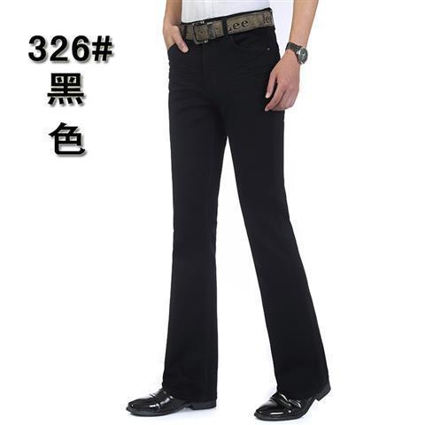 80年代大喇叭裤男高腰弹力大脚裤男款复古微喇叭牛仔裤长裤舞裤厚sn